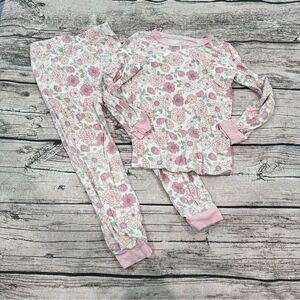 Milkberry Bamboo Floral Kids Pajamas in Pink and Cream Size 3t